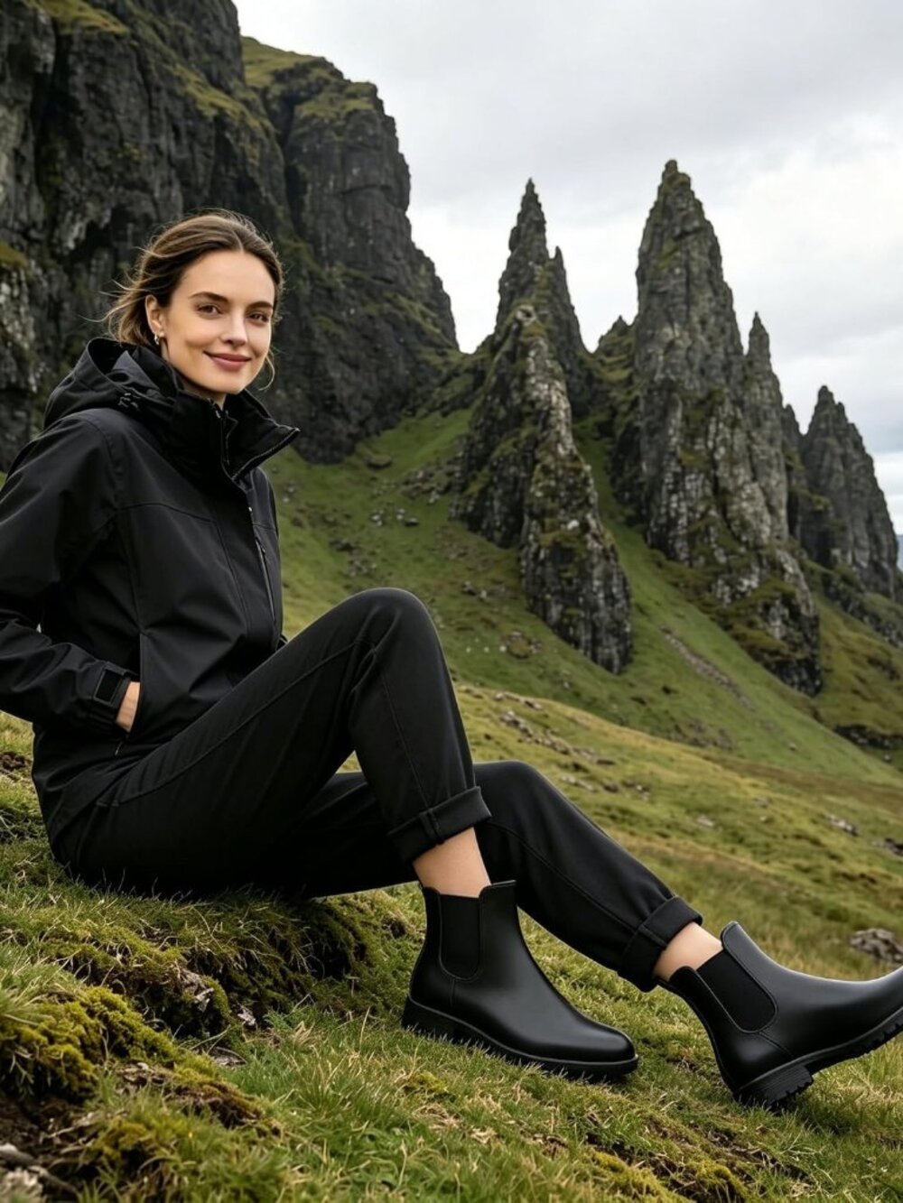 Women's Ankle Rain Boots Waterproof Chelsea Boots | Stylish Matte Finish, Easy O - Picture 3 of 8